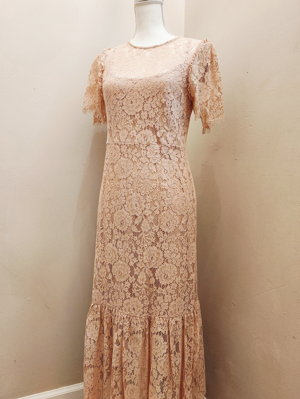 Zara Peach Lace Dress